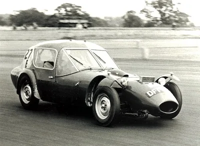 The 1959 Marcos Flying Splinter, the marque’s first car, designed by Frank Costin