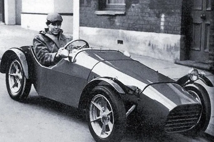Jem Marsh, co-founder of Marcos, in the early days of motorsport